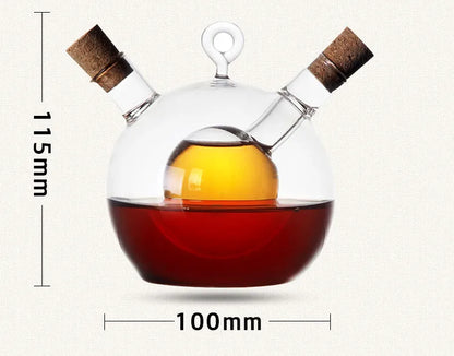 2-in-1 Double Layer  Oil Vinegar Glass Bottle