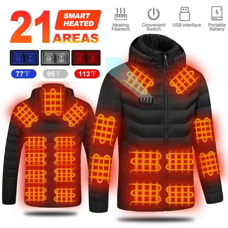 21 Areas Heated Jacket for Men and Women