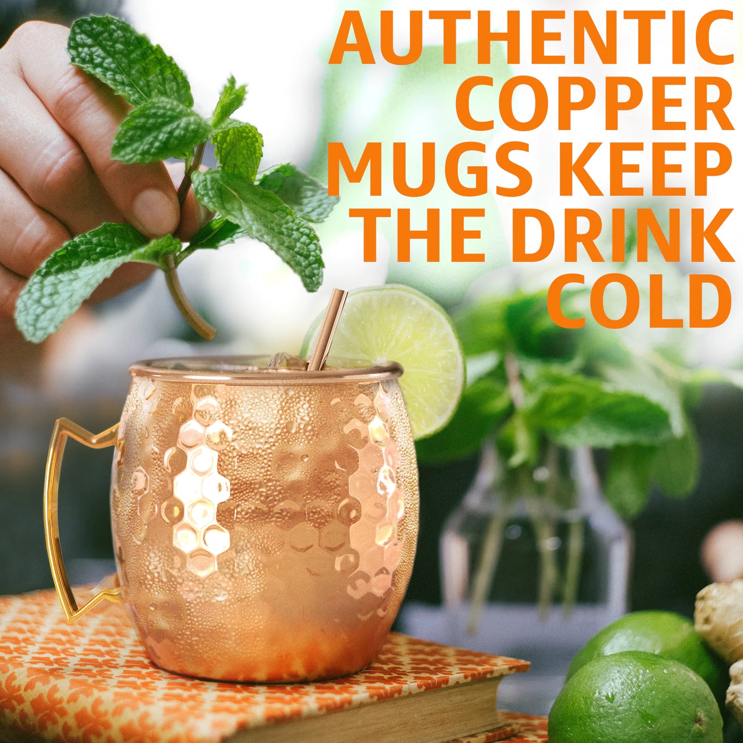 Health-Boosting Moscow Mule Copper Mugs - Set of 2